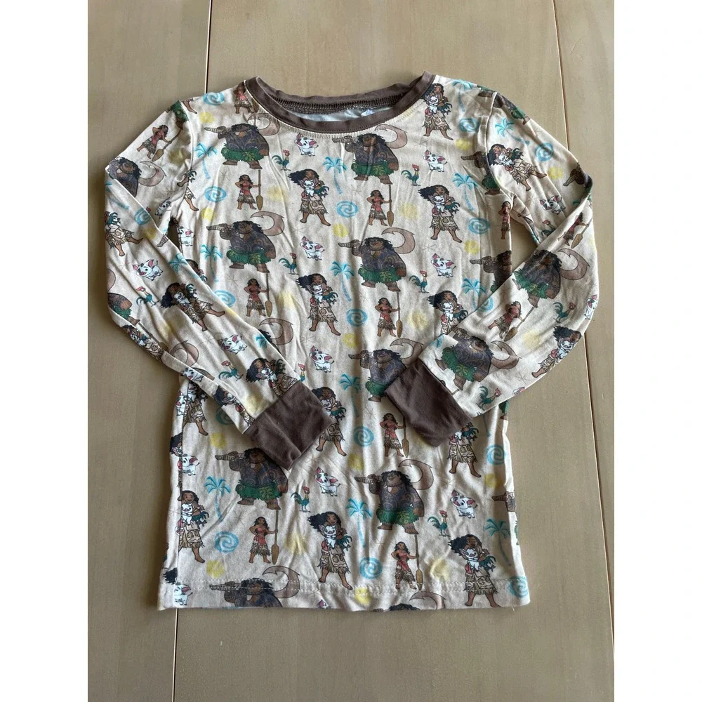 Moana Bamboo Long Sleeve Pants Kids PJs Pajamas - Size 4-5Y